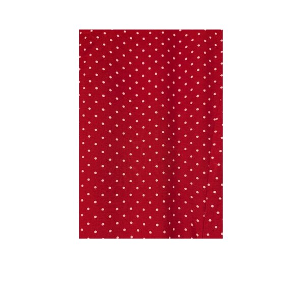 Vintage 90s Bentley Red Polka Dot Button Front Maxi Dress Tie Back M - Picture 6 of 7